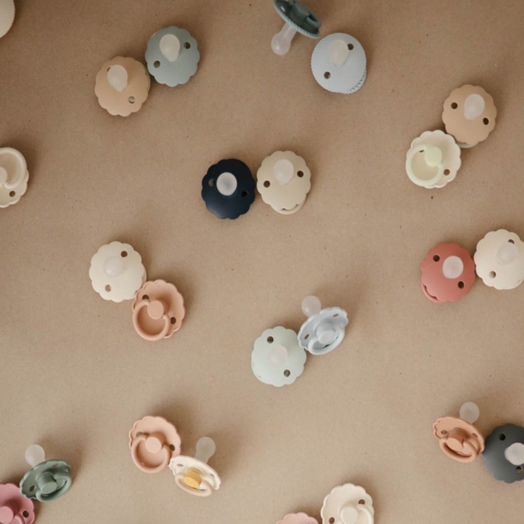 Pack 2 chupetes block silicona Daisy Blush/Dusty Rose