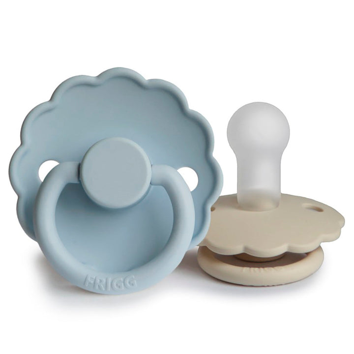 Pack 2 chupetes block silicona Daisy Powder Blue/Sandston